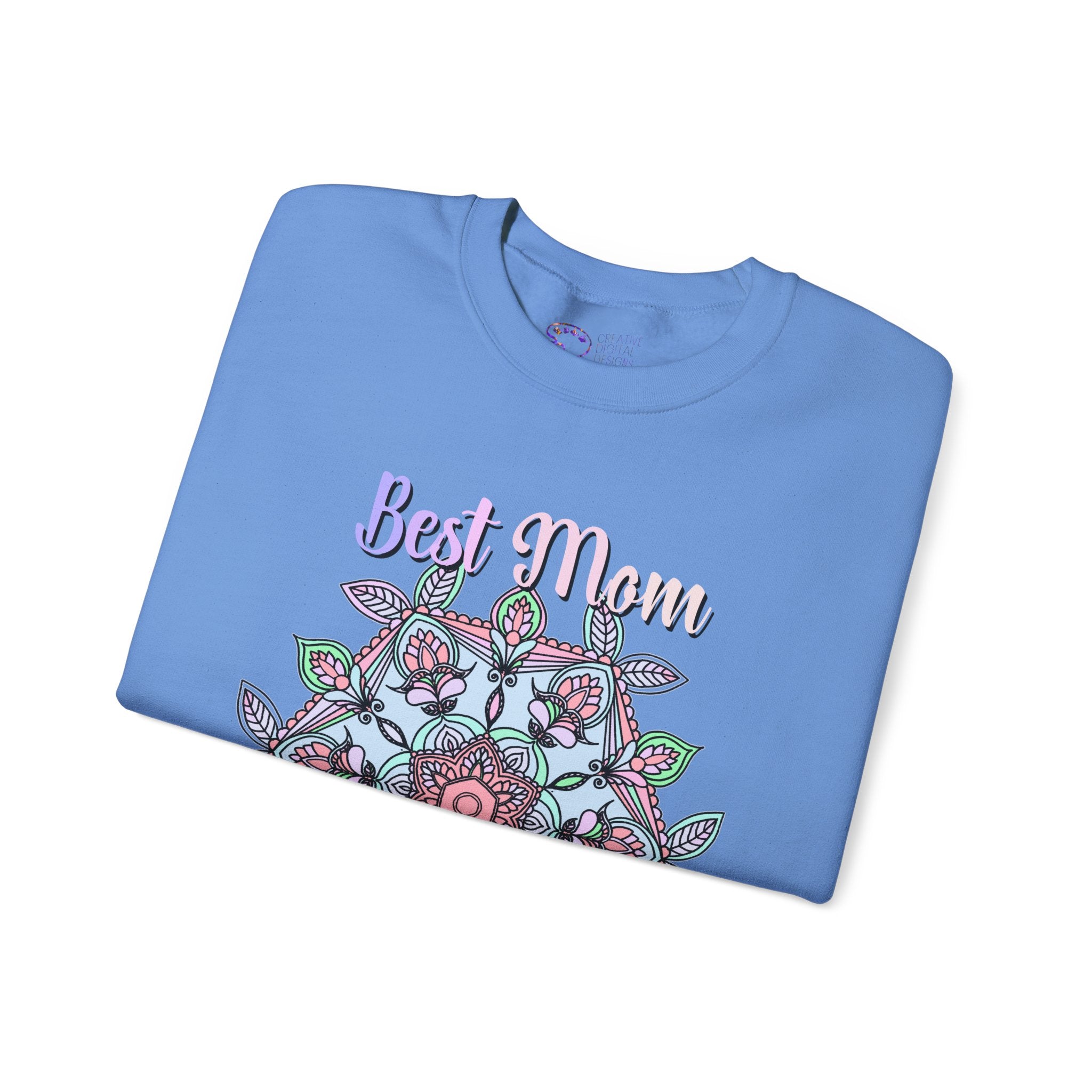 Mandala Art Crewneck Sweatshirt Celebrating Moms in Soft Hues