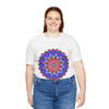 Vibrant and intricate mandala geometric t-shirt with a colorful design