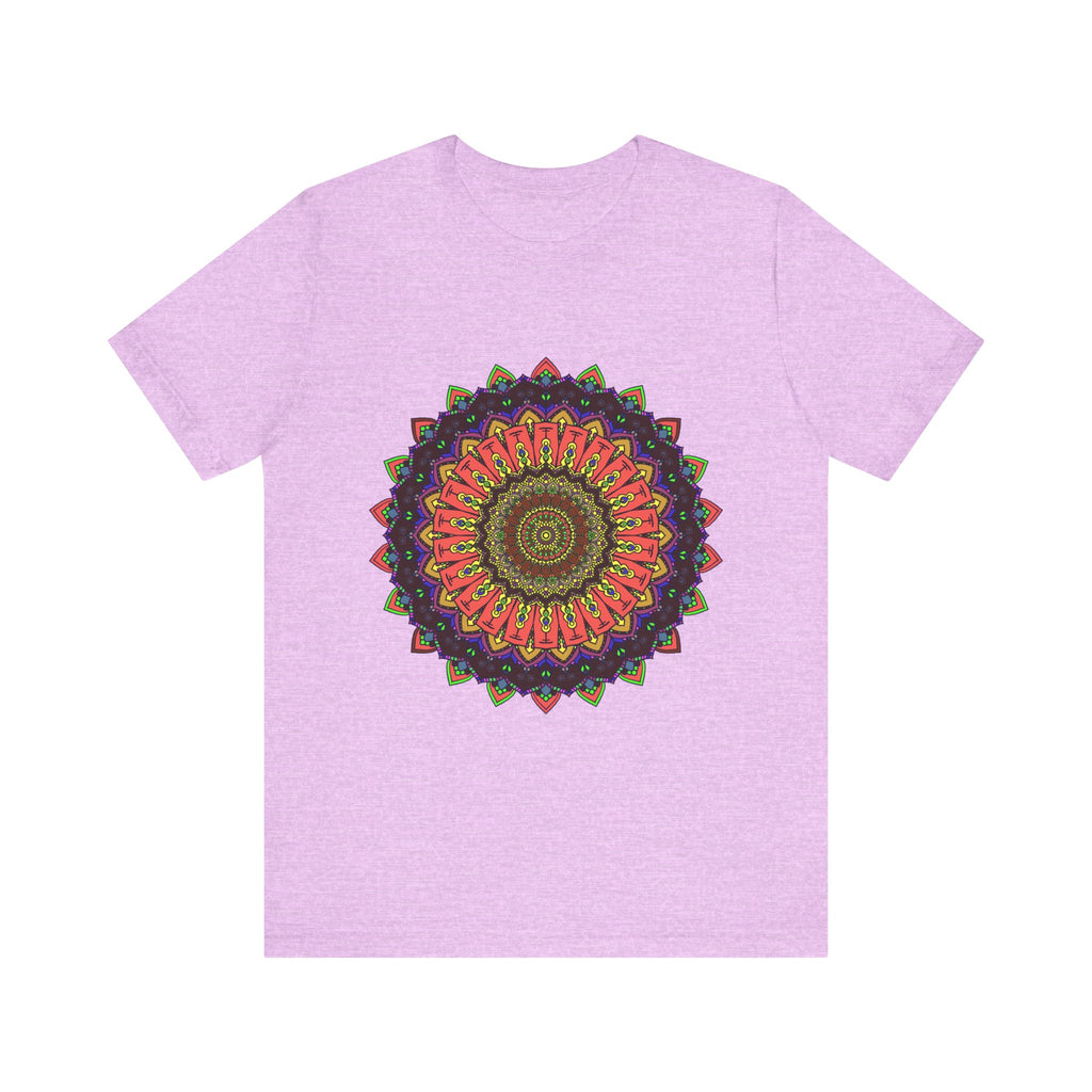 Colorful mandala tee with intricate and vibrant design inspired by traditional patterns and symbols, perfect for adding a pop of color and style to any outfit