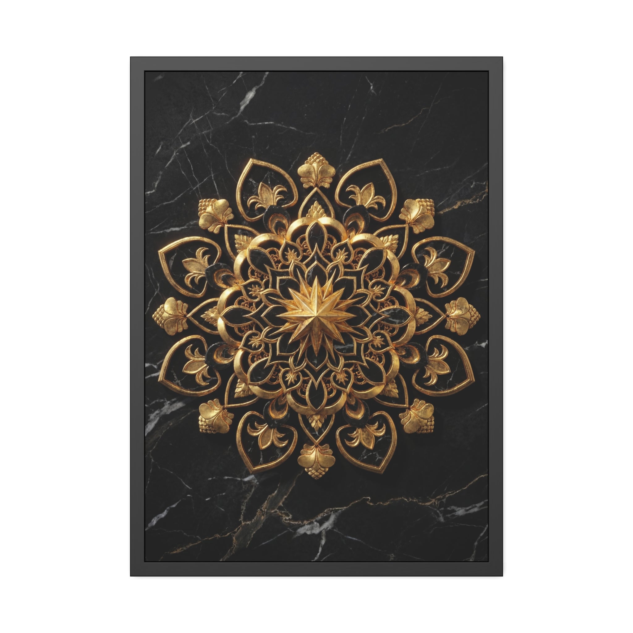 Der Hüter des Lichts – Premium gerahmte Mandala-Kunst