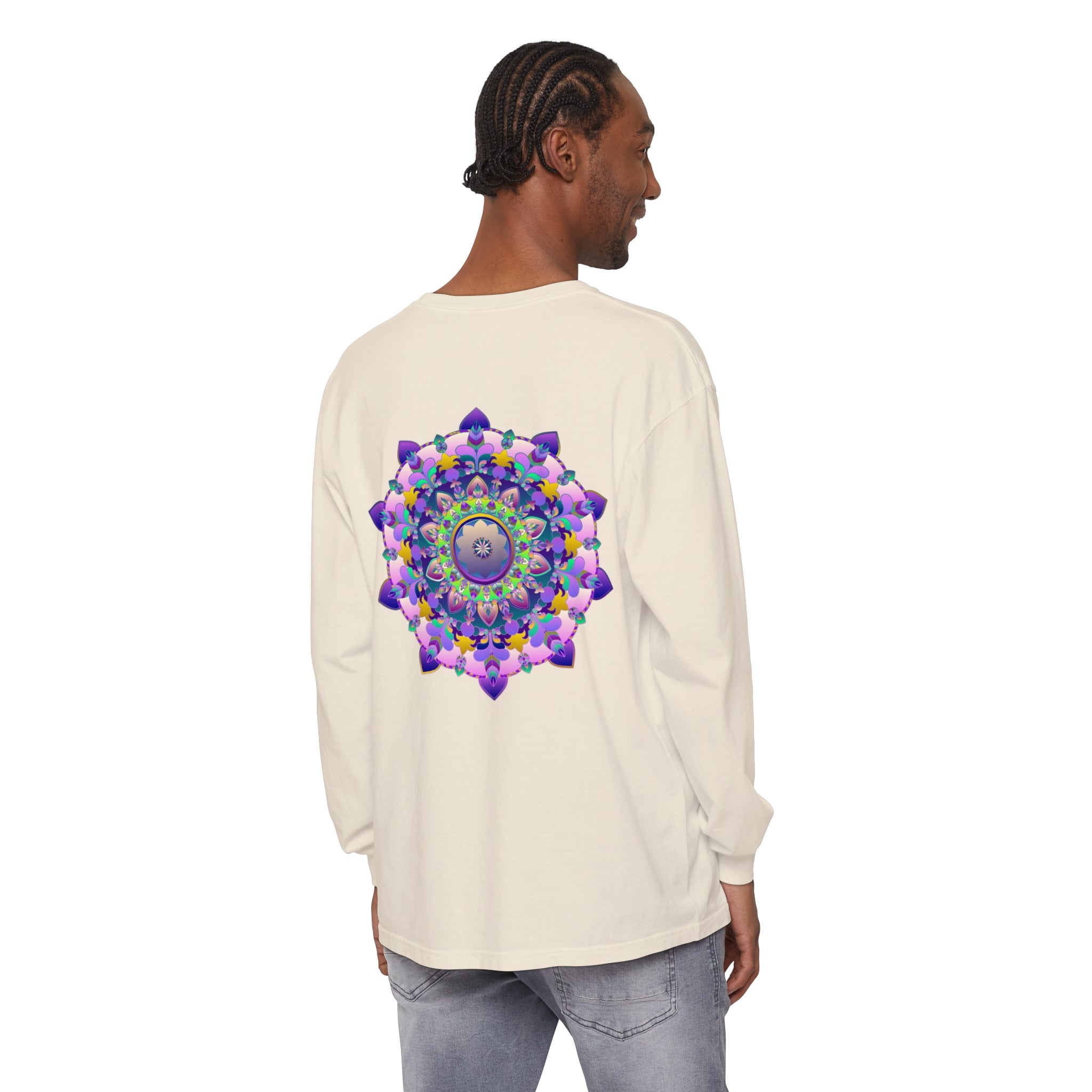 Colorful and intricate mandala design long sleeve t-shirt for everyone