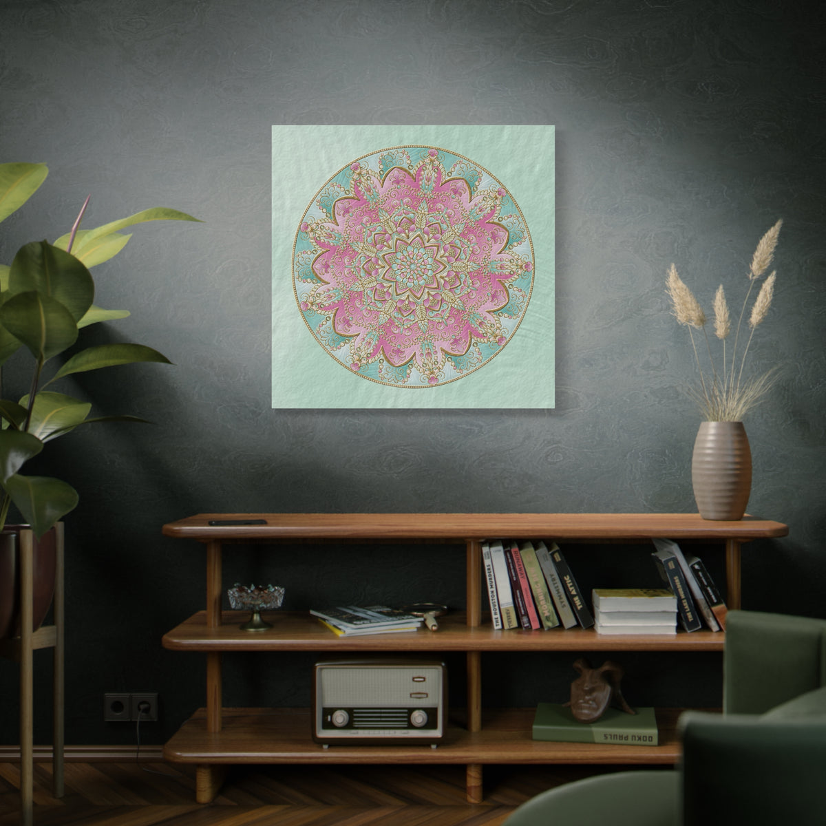 Pastel Pink Mandala Canvas Wall Art