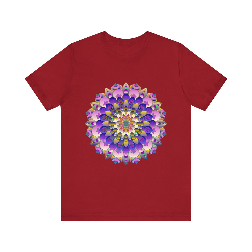 Vibrant and intricate Colorful Mandala Flower T-Shirt featuring spiritual art and intricate design