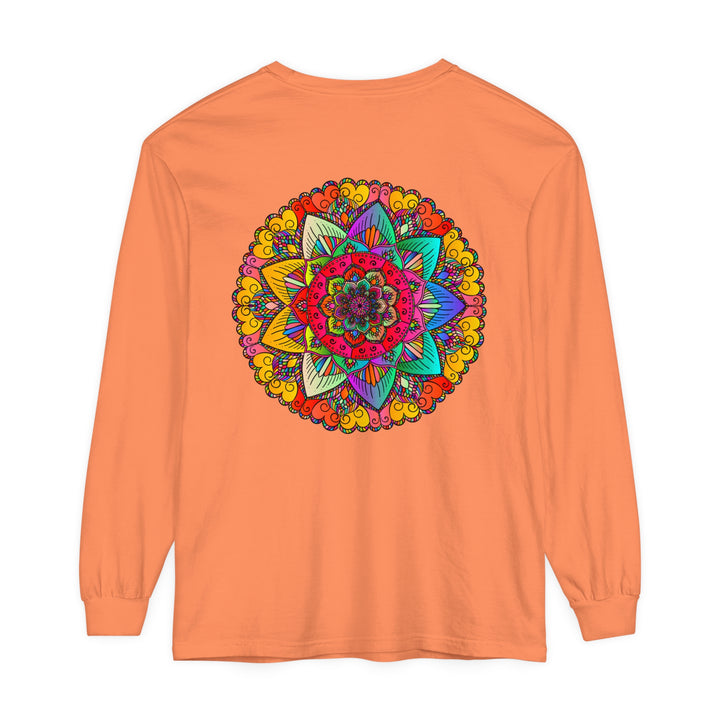 Colorful and intricate mandala design long sleeve t-shirt for all genders