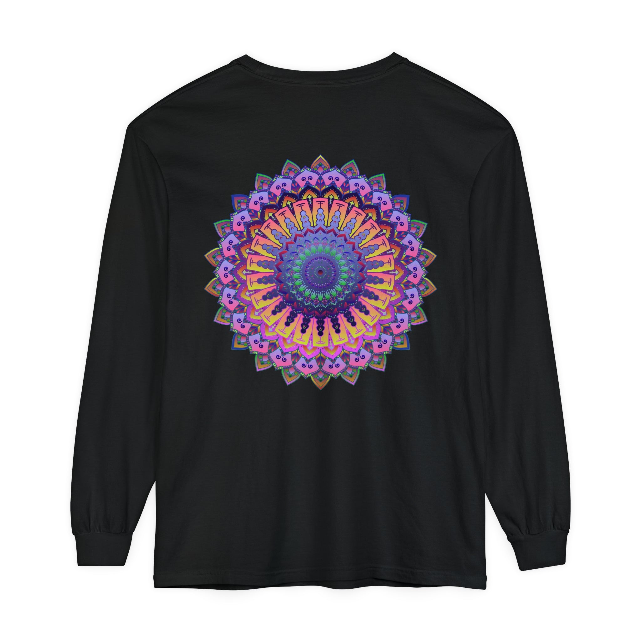 Intricate Mandala Unisex Long Sleeve T-Shirt with beautiful and detailed mandala design