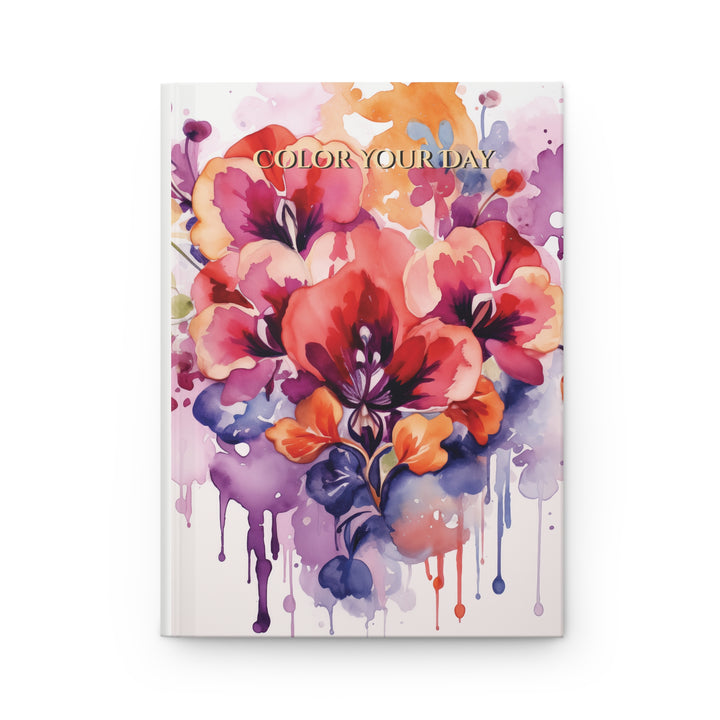 Watercolor Floral Hardcover Journal — Color Your Day Daily Diary
