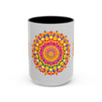 Stunning Vibrant Mandala Colors on Grey Mug