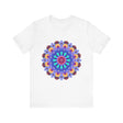 Vibrant Mandala Tee showcasing colorful and intricate spiritual art design