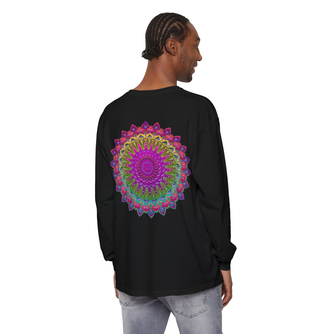 Vibrant Mandala Unisex Long Sleeve T-Shirt Creating a Bold and Fashionable Statement