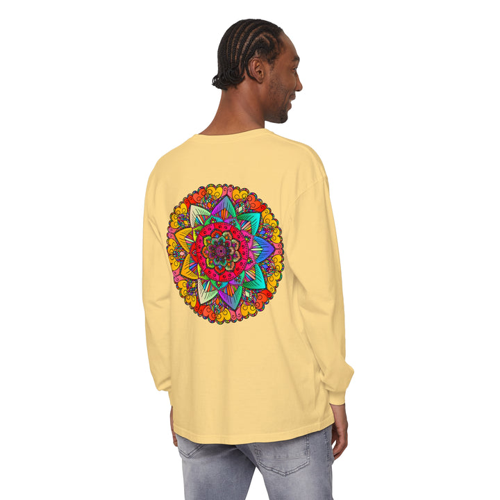 Colorful and intricate mandala design long sleeve t-shirt for all genders