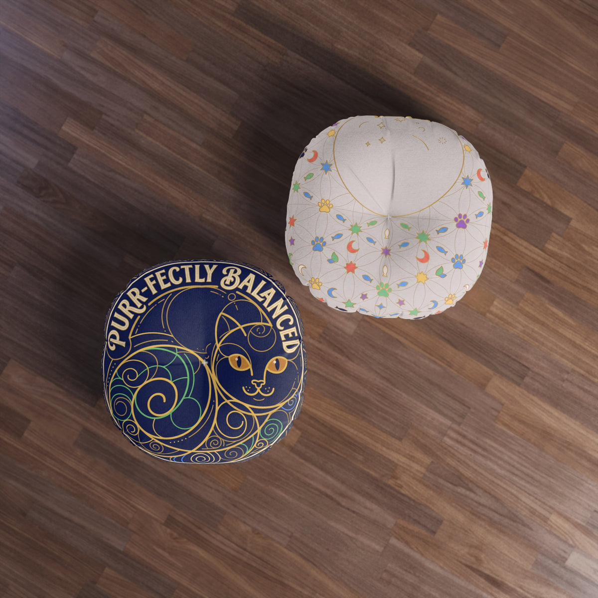 Purr-fectly Balanced Sacred Geometry Cat Floor Pillow