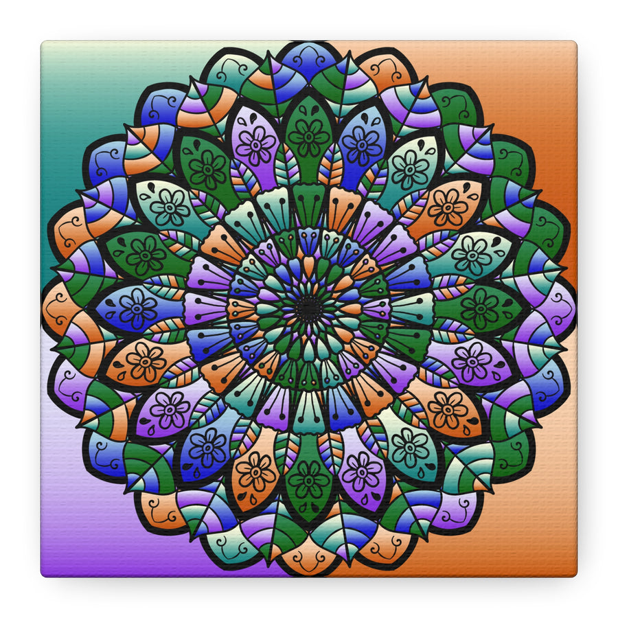Colorful Mandala Wall Canvas — Stretched Matte Art