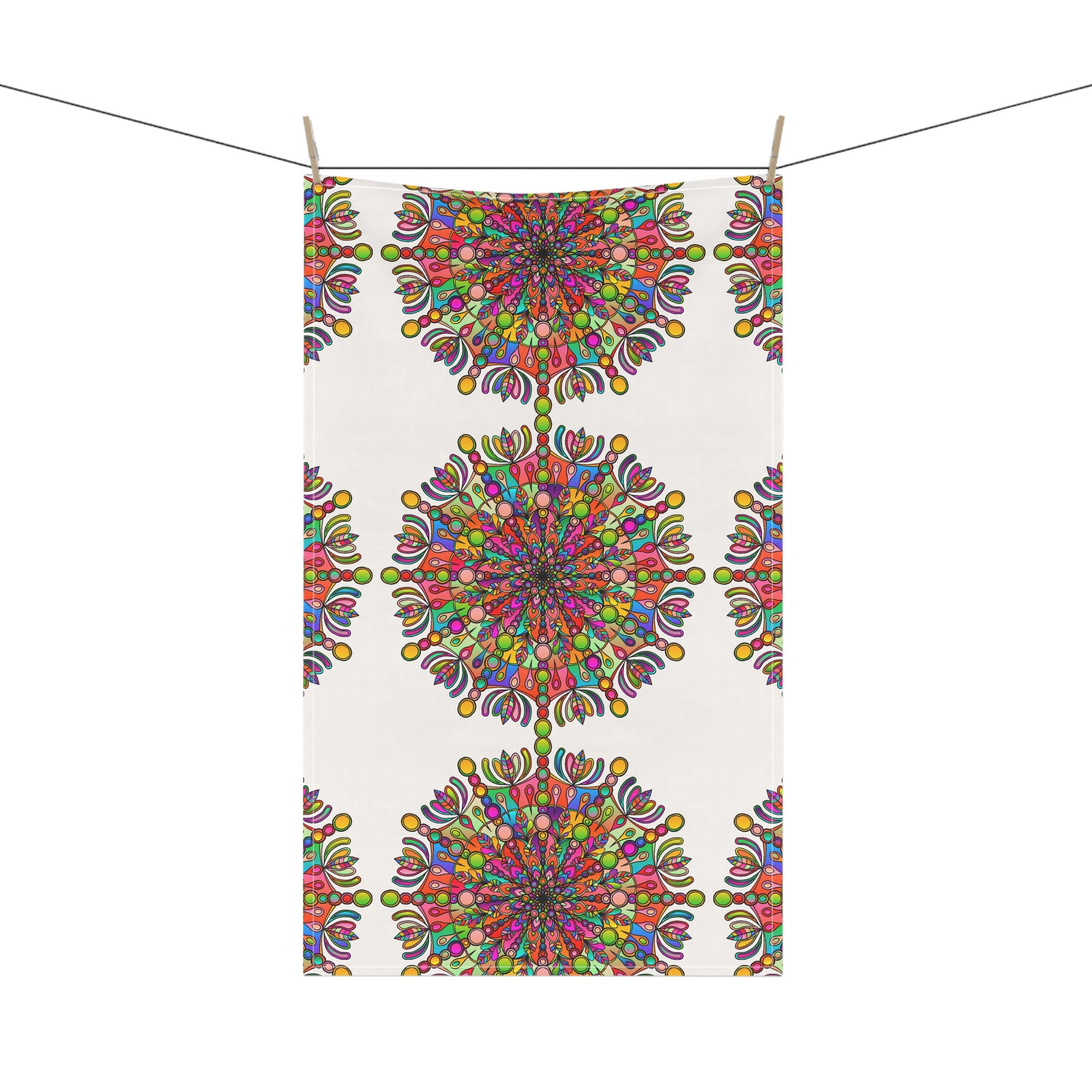 Intricate Mandala Design Cotton Tea Towels for Lively Kitchens
