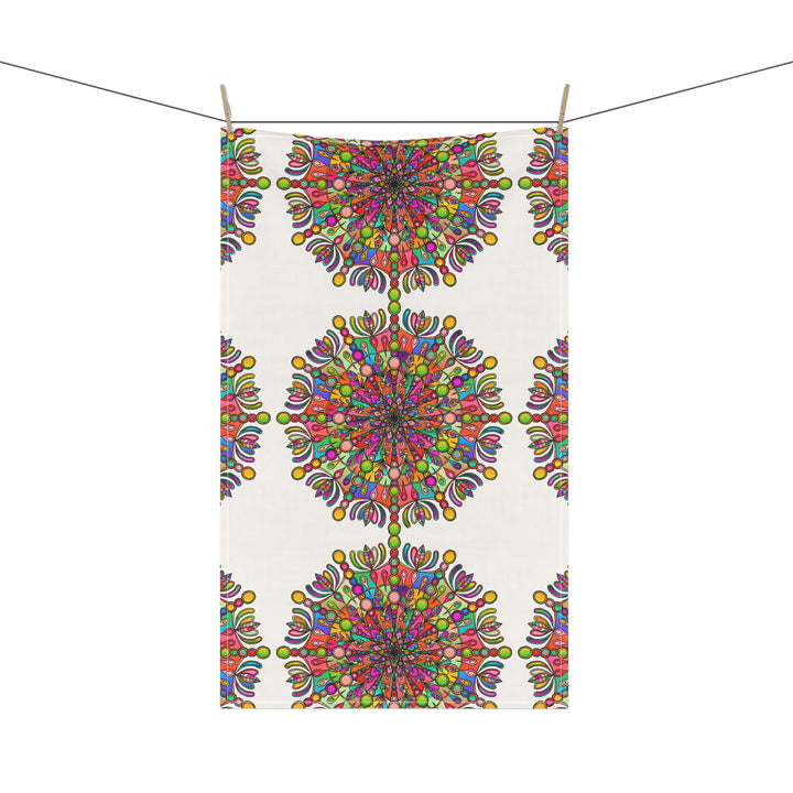 Intricate Mandala Design Cotton Tea Towels for Lively Kitchens