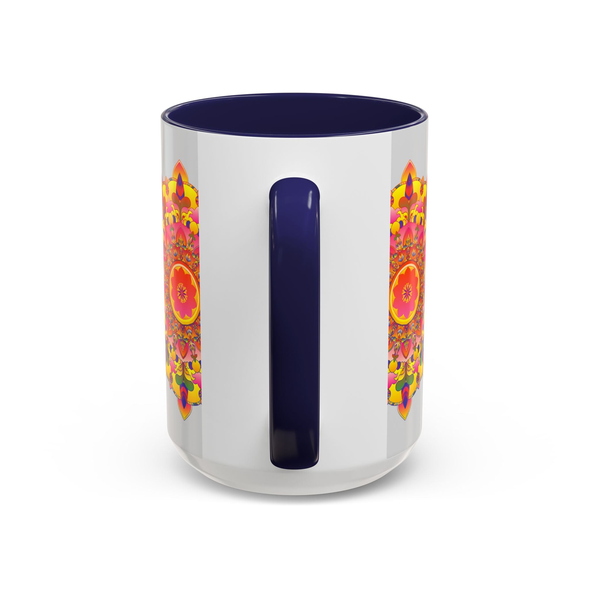 Colorful and intricate mandala art mug featuring vibrant and detailed design