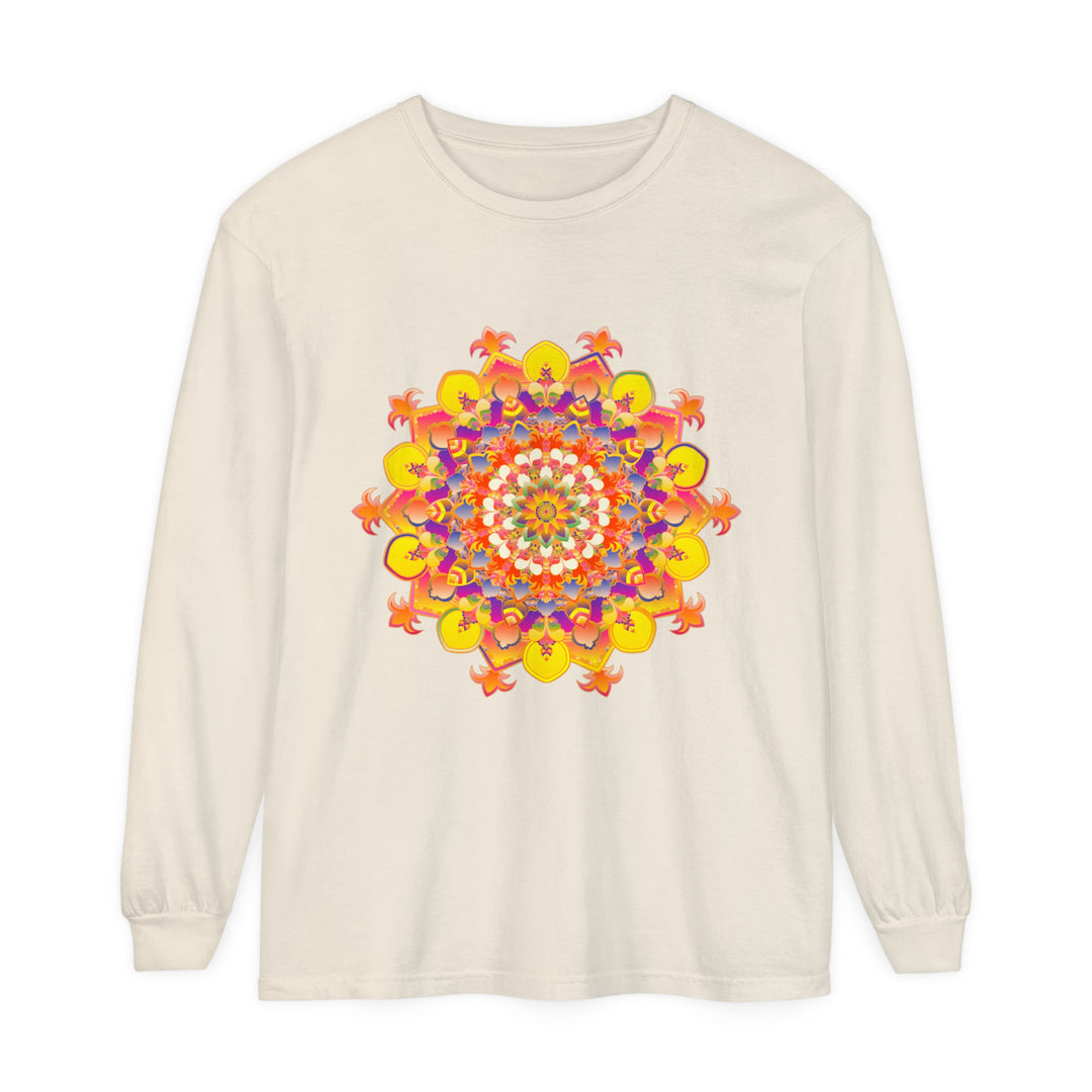 Colorful and intricate mandala design long sleeve t-shirt for men and women