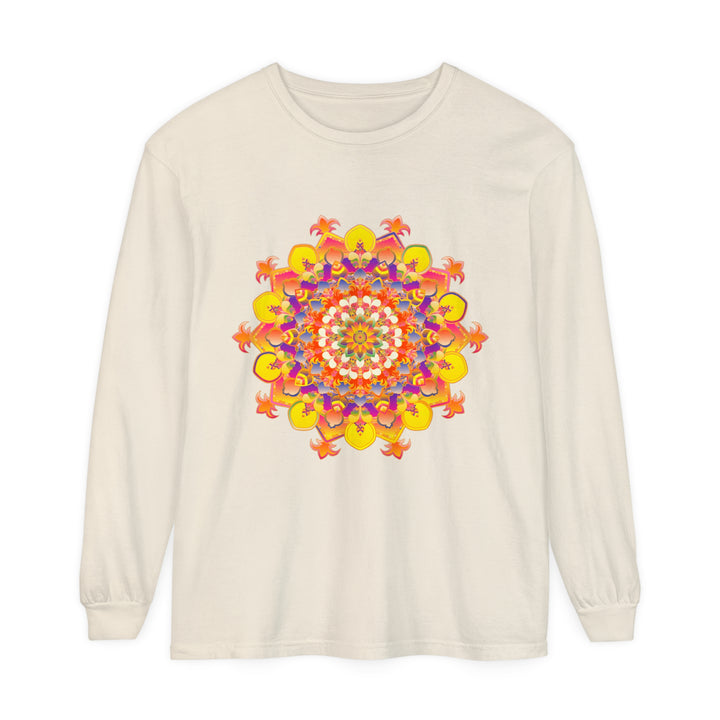 Colorful and intricate mandala design long sleeve t-shirt for men and women