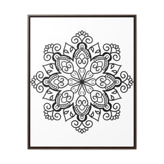 Mandala Handmade Art - Black & White Wall Art - Gallery Canvas Wraps, Vertical Frame 14