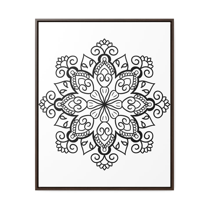 Mandala Handmade Art - Black & White Wall Art - Gallery Canvas Wraps, Vertical Frame 14