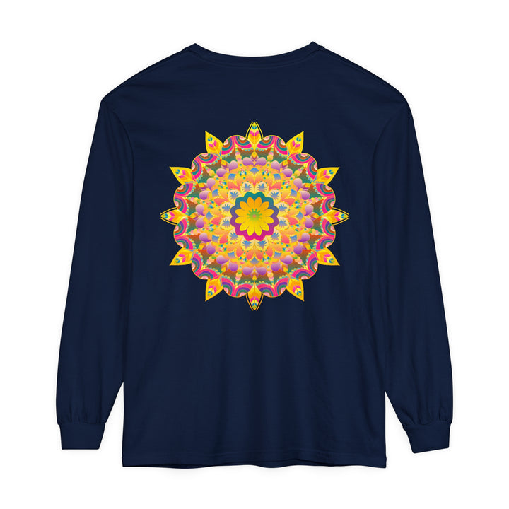 Comfortable and stylish long sleeve t-shirt with a captivating psychedelic mandala