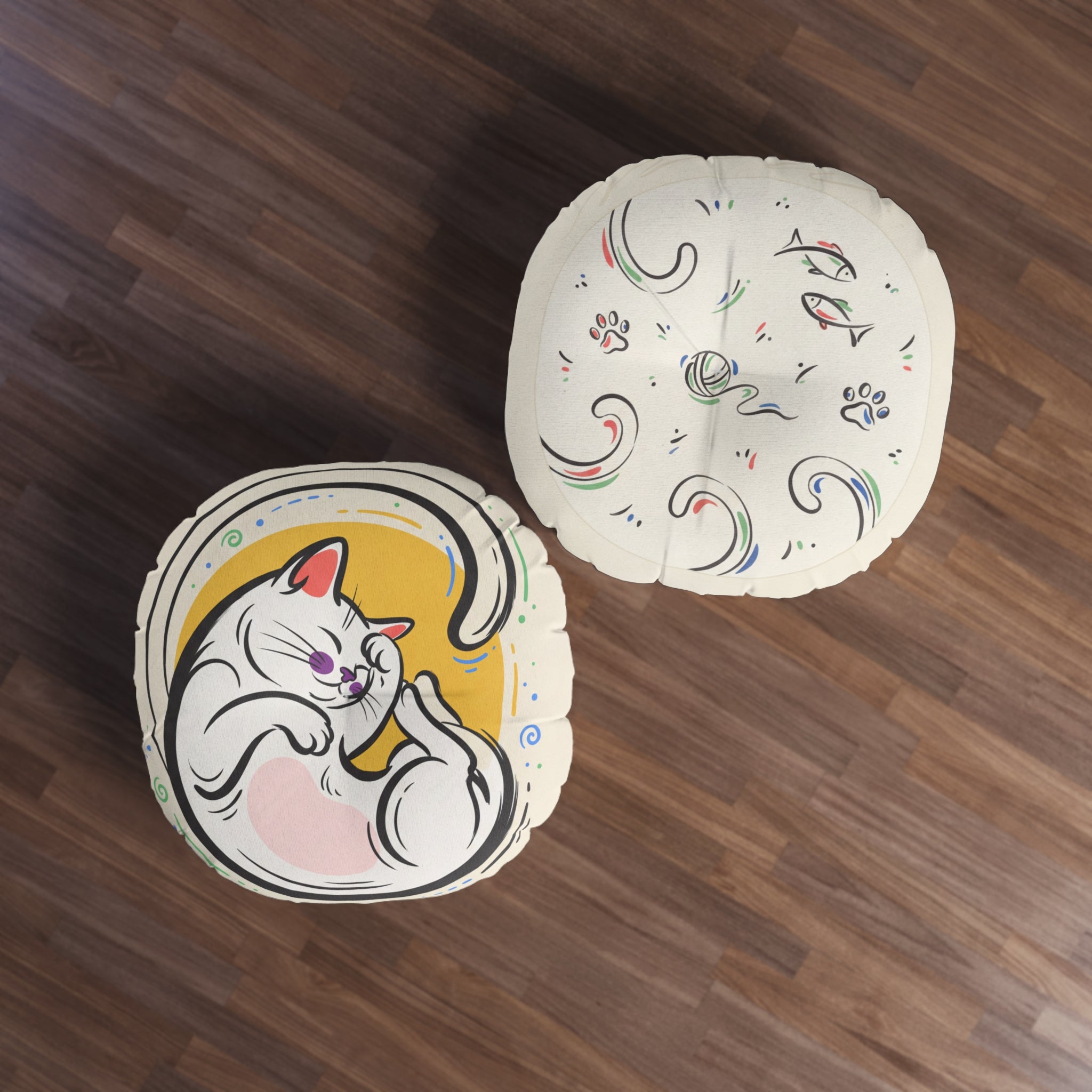 Cozy Crescent Cat Floor Pillow