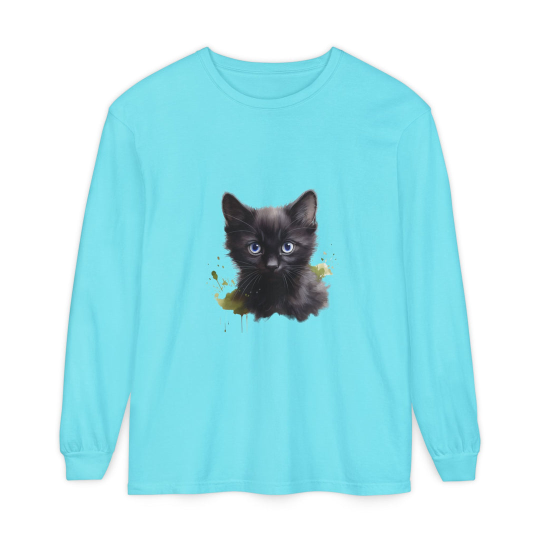 Mystische schwarze Katze – Langarm-T-Shirt
