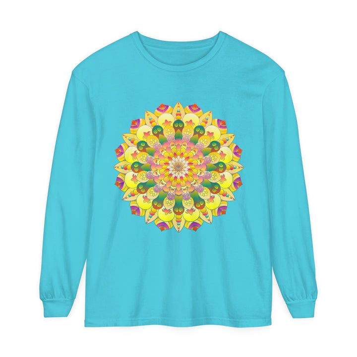 Colorful mandala design long sleeve unisex t-shirt for vibrant style