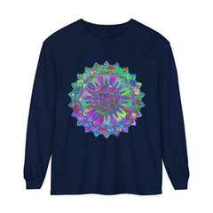 Colorful and detailed mandala design long sleeve t-shirt for women