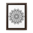 Beautiful handmade black and white mandala art on gallery canvas wraps, perfect for vertical framing