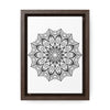 Beautiful handmade black and white mandala art on gallery canvas wraps, perfect for vertical framing