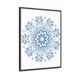 Beautiful steel blue handmade mandala design wall art on vertical gallery canvas wraps
