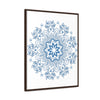 Beautiful steel blue handmade mandala design wall art on vertical gallery canvas wraps