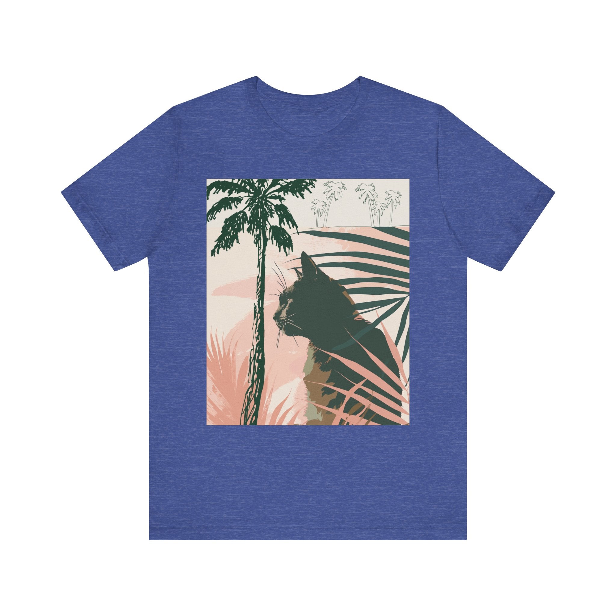 Black Cat Jungle Tee featuring a bold and vibrant jungle print design