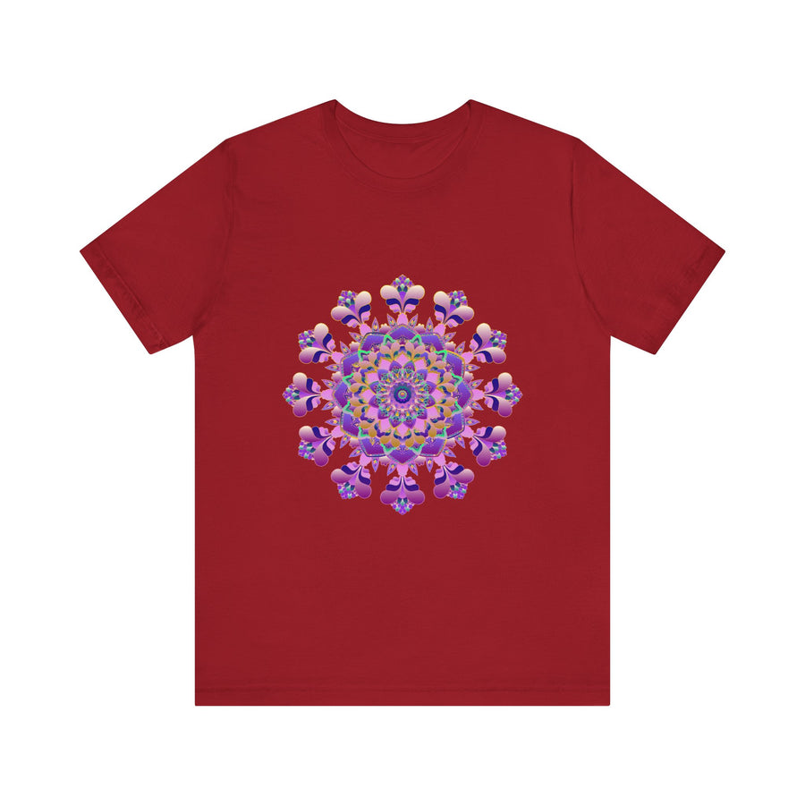 Intricate floral mandala tee in black, featuring intricate hand-drawn design and delicate floral patterns