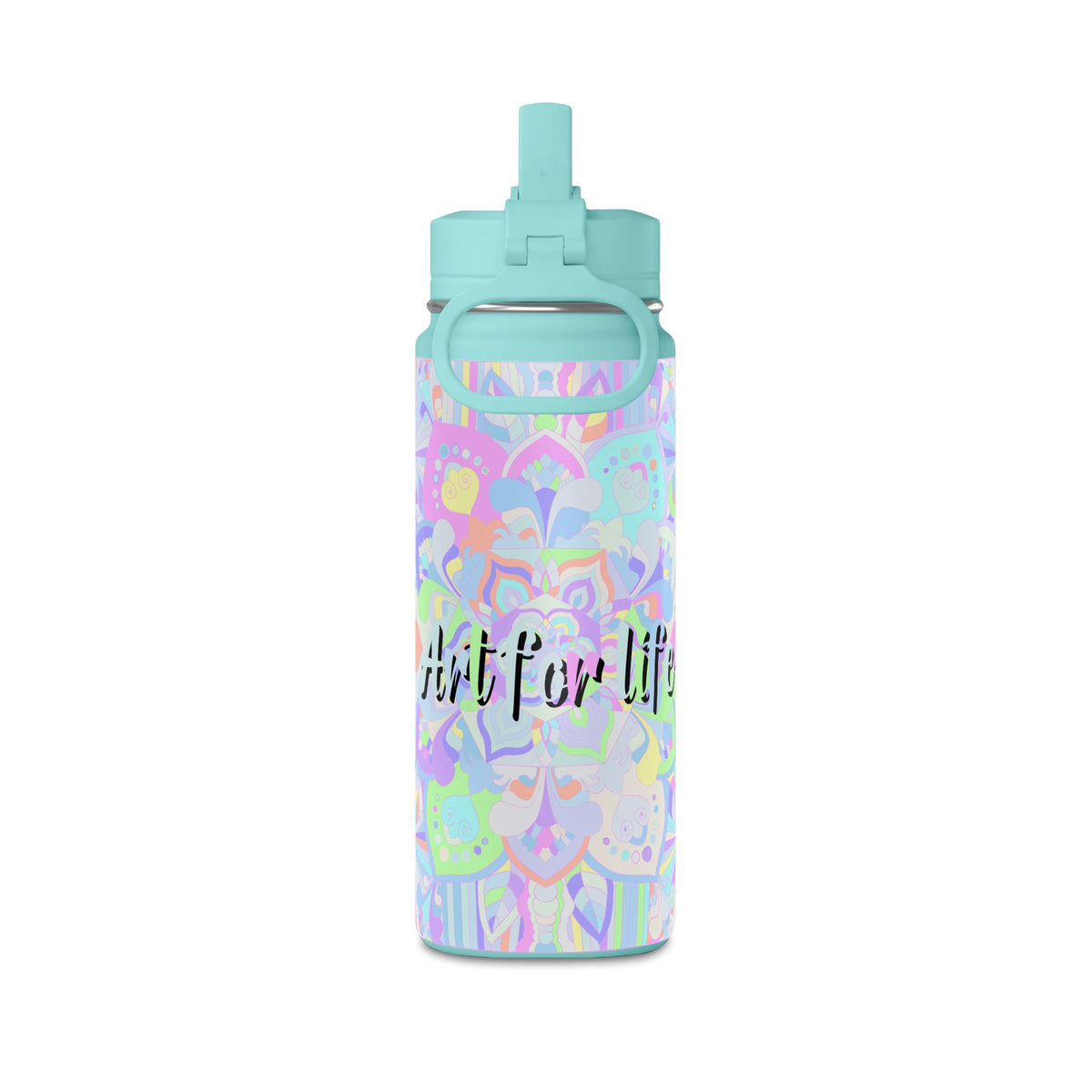 Pastel Floral Mini Water Bottle — "Art for Life" 20oz