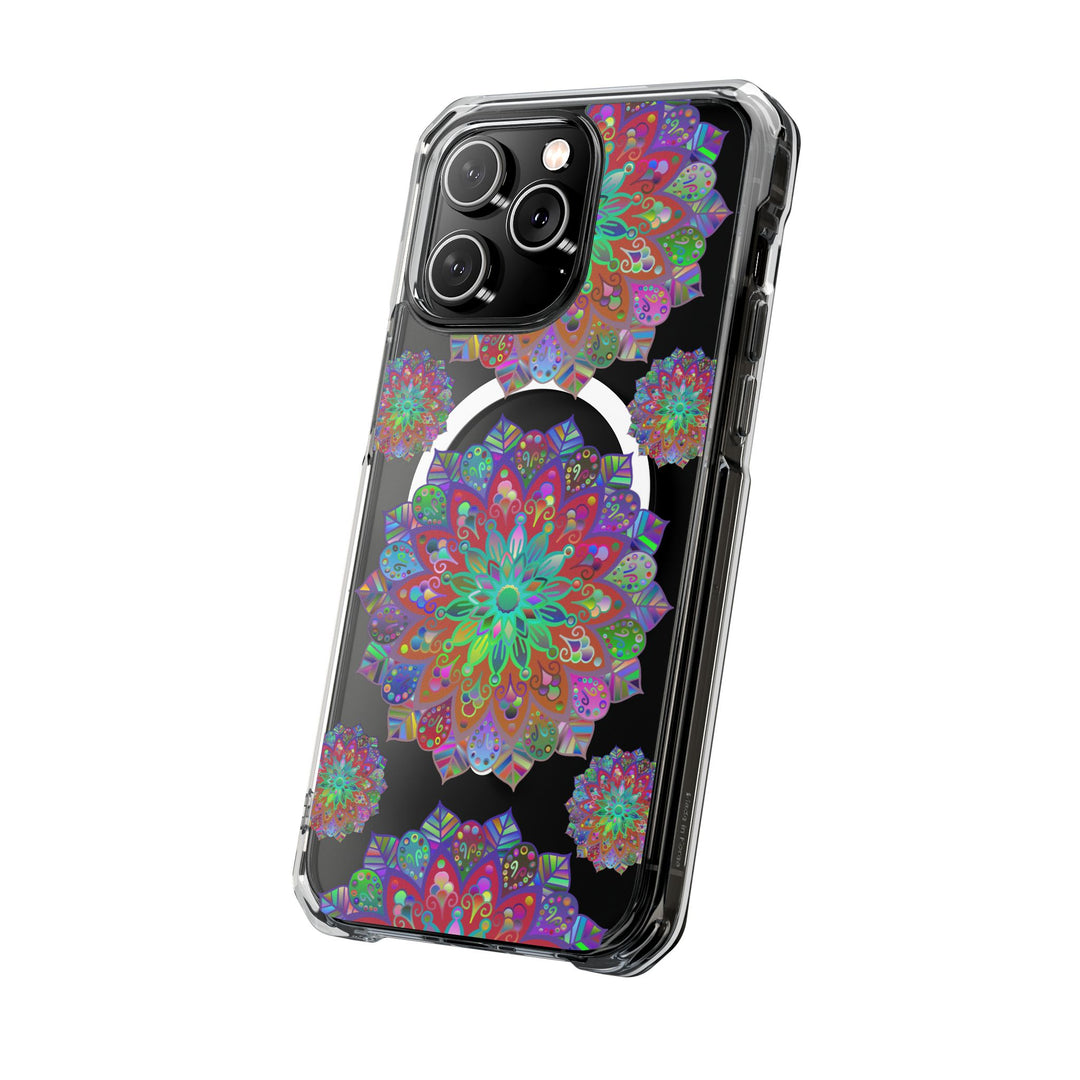 Elegant Mandala MagSafe®-Compatible iPhone 14/15 Impact Case featuring intricate and stylish design for ultimate protection and style