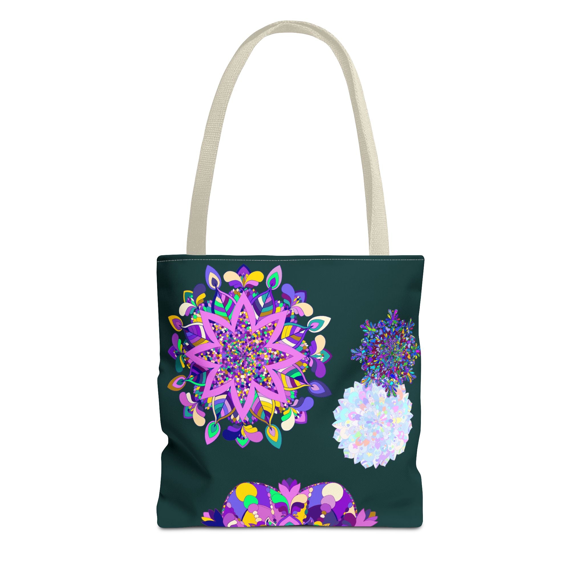 Beautiful and vibrant Mandala Tote Bag with intricate floral design and durable fabric