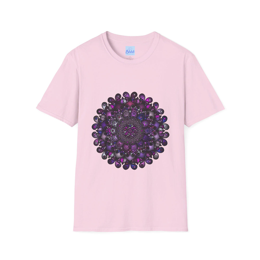 Colorful handmade mandala art design on softstyle t-shirt for women