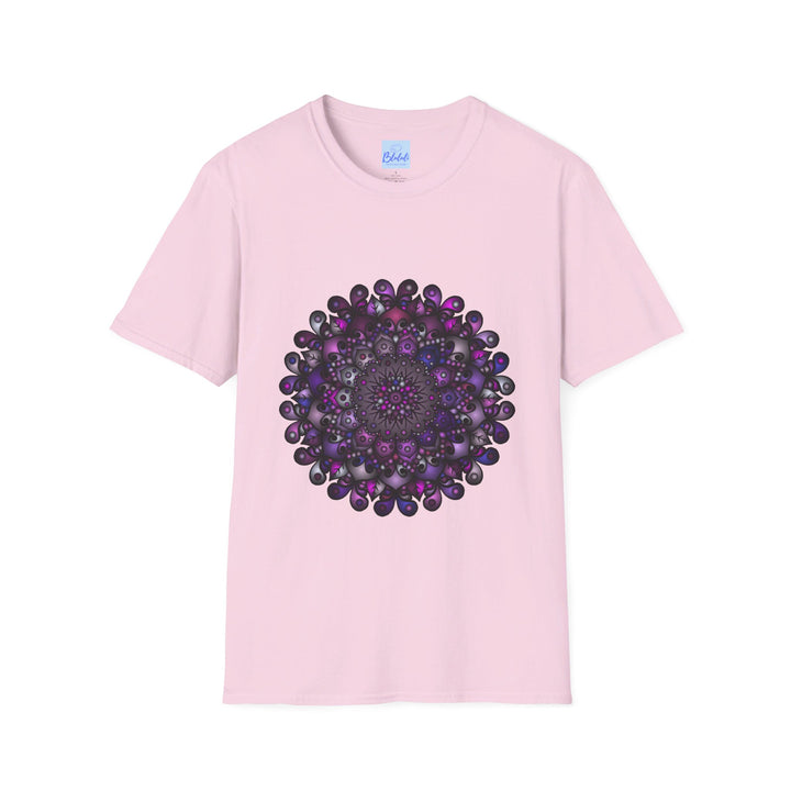 Colorful handmade mandala art design on softstyle t-shirt for women