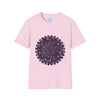 Colorful handmade mandala art design on softstyle t-shirt for women