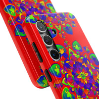 Hand Drawn Mandala Art Red Phone Case with intricate floral design