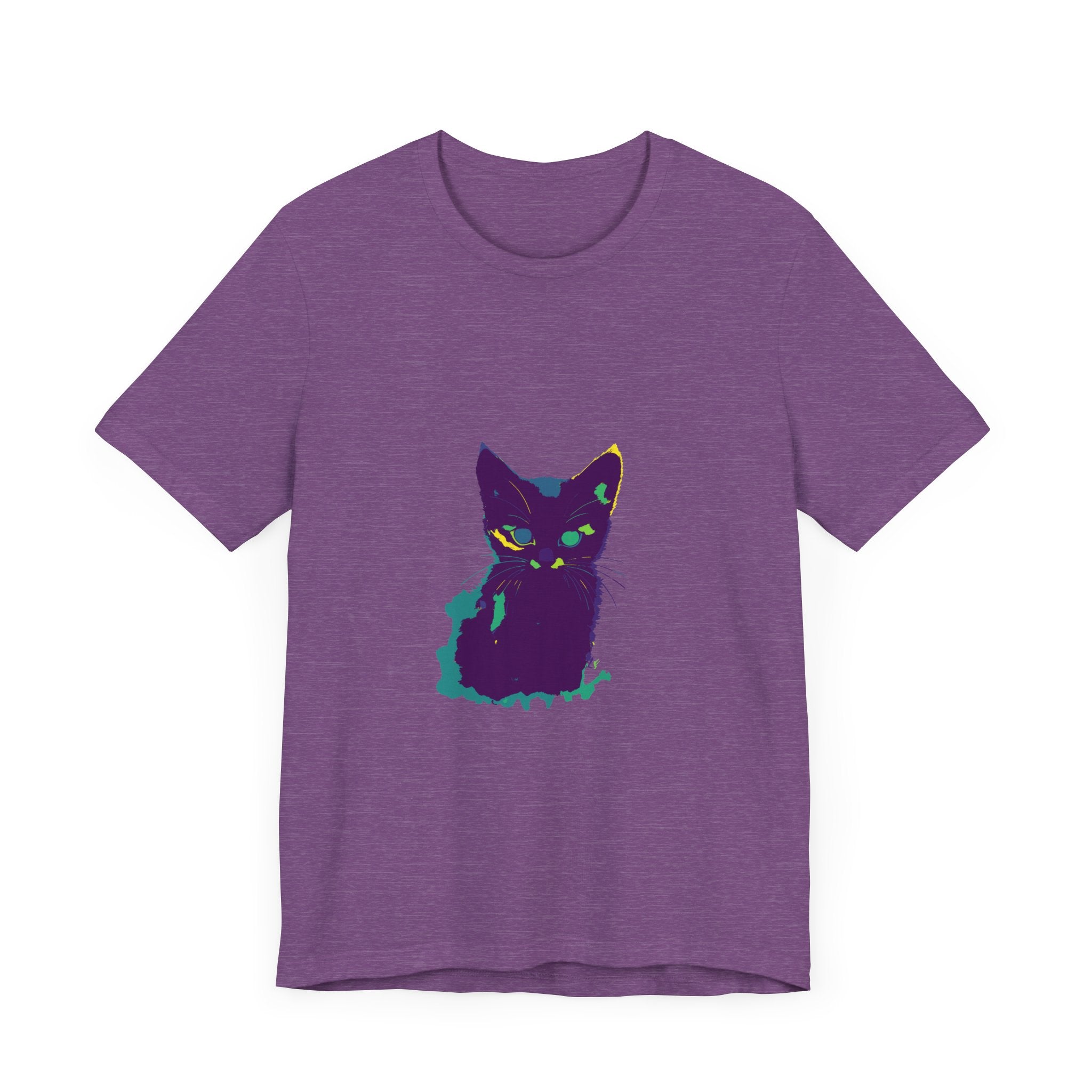 Colorful Whimsical Cat Silhouette Tee, a vibrant and playful feline design