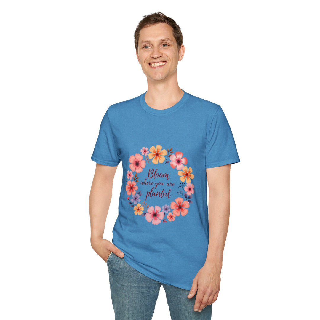 Beautiful white t-shirt with a colorful mandala and quote design