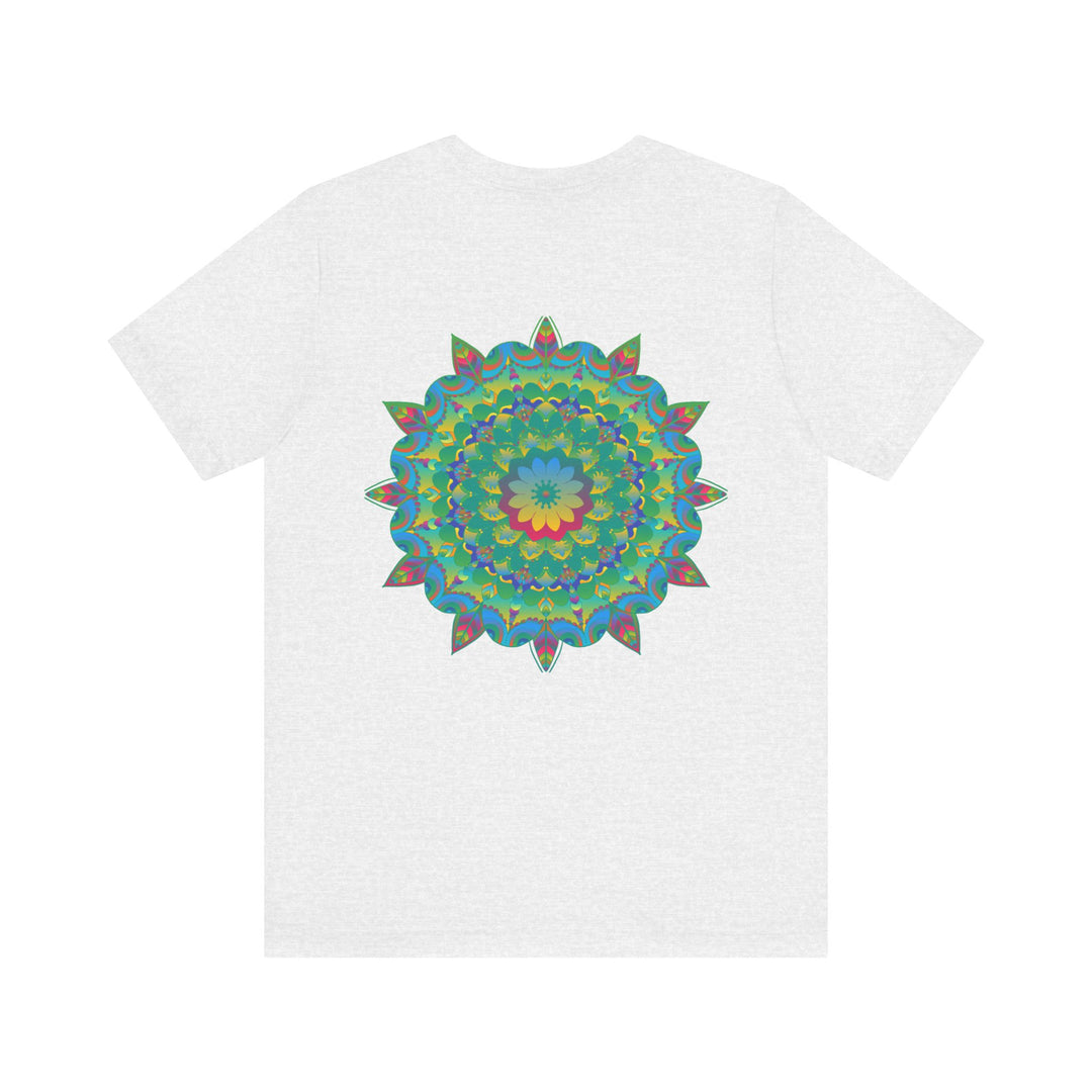 Colorful Mandala Tee with intricate spiritual design promoting peace and harmony