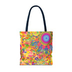 Psychedelic Floral Mandala Tote Bag