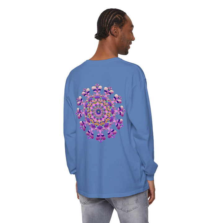 Intricate Mandala Long Sleeve T-Shirt - Unisex, featuring detailed and colorful mandala design