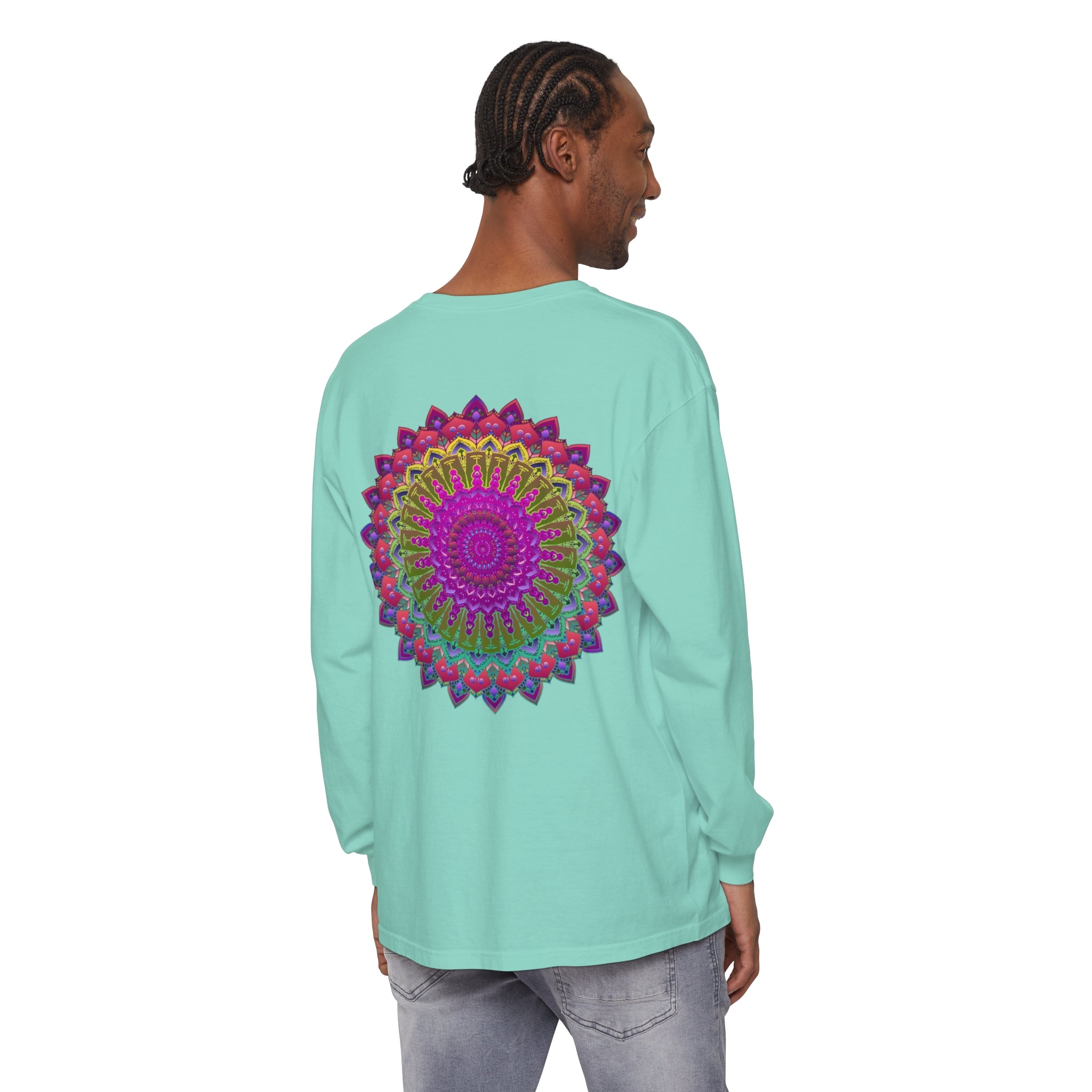 Vibrant Mandala Unisex Long Sleeve T-Shirt Making a Stylish and Artistic Statement