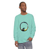 Black Cat Moon Glow Long Sleeve T-Shirt with a spooky black cat and moon design