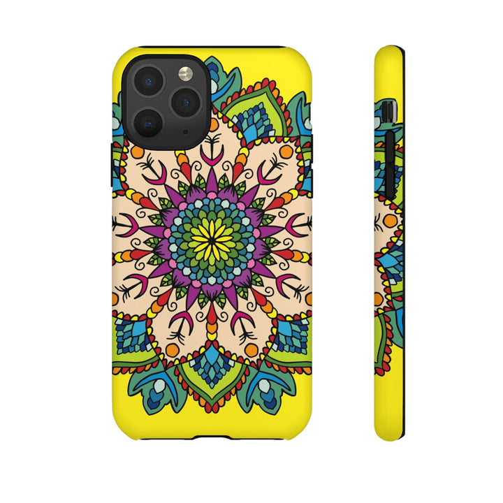Intricate Floral Yellow Phone Case for Bold Protection and Style