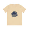 Black Cat Mystery T-Shirt - Playful Silhouette - A black cat with glowing eyes sitting on a moonlit rooftop, with a mysterious and playful aura